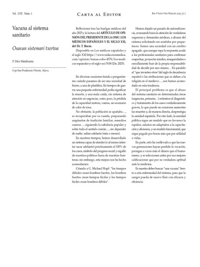 Artículo escrito por Pablo Díez Matabuena (2ºBachillerato A) publicado en el último número del Boletín de la SVNP (Sociedad Vasco-Navarra de Pediatría) año 2025.