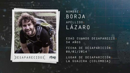 Reportaje en Tve1 sobre Borja Lázaro, antiguo alumno del Colegio, desaparecido en Colombia.