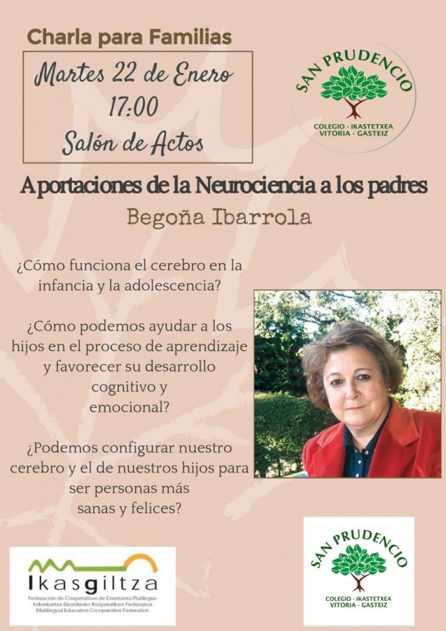 CHARLA PARA FAMILIAS: APORTACIONES DE LA NEUROCIENCIA A LOS PADRES |  Colegio San Prudencio Ikastetxea